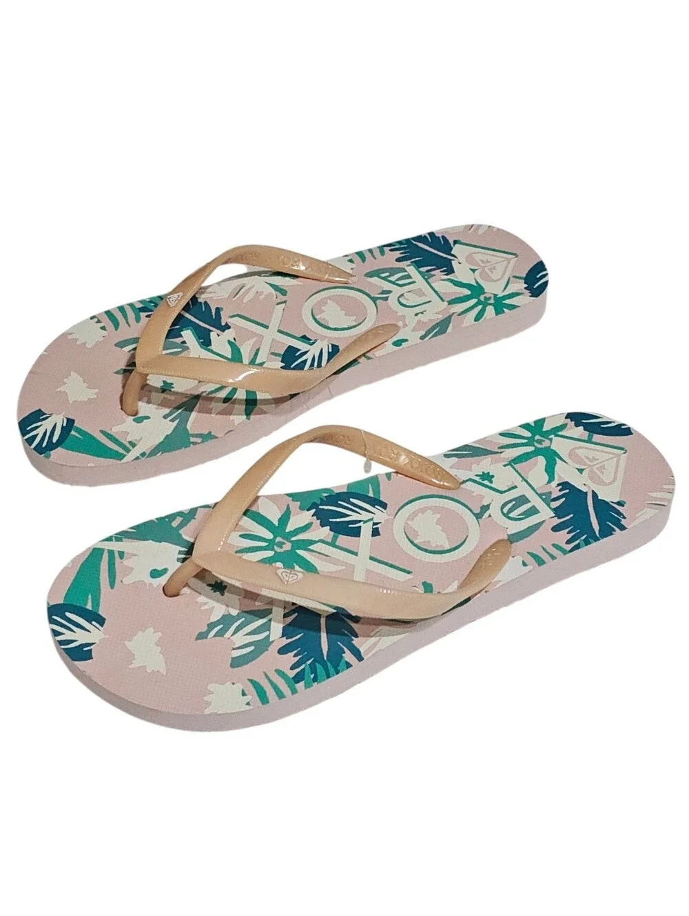 Roxy Melon III Floral flip-flop sandals Womens size 7